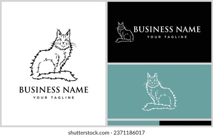 vector maine coon design template