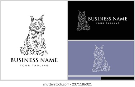 vector maine coon design template