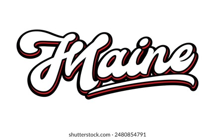 Vector Maine text typography design for tshirt hoodie baseball cap jacket and other uses vector