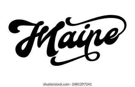 Vector Maine text typography design for tshirt hoodie baseball cap jacket and other uses vector