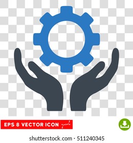 Vector Maintenance Gear EPS vector icon. Illustration style is flat iconic bicolor smooth blue symbol on a transparent background.