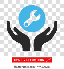 Vector Maintenance Wrench EPS vector pictogram. Illustration style is flat iconic bicolor blue and gray symbol on a transparent background.