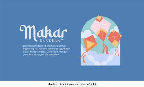 vector makar sankranti poster template