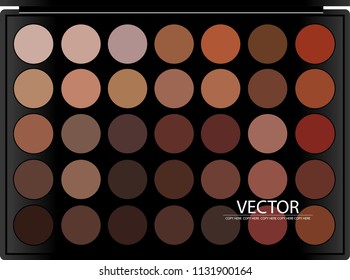 vector make up product on white background.brush.shading.eye shadow.eyebrow

