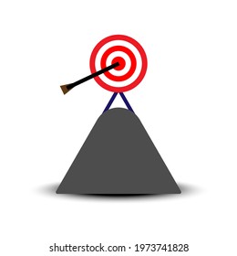 vector make the right target for success, make achievement , top goal 
