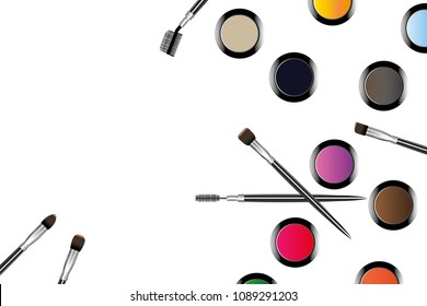 vector make up tool on white background.brush.shading.eye shadow.eyebrow

