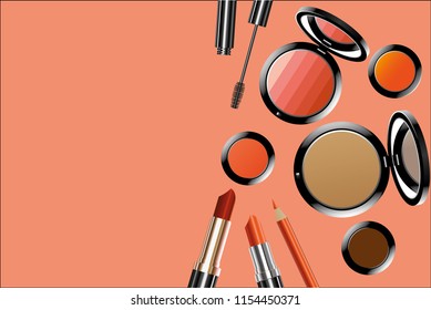 vector make up tool on white background.brush.shading.eye shadow.eyebrow
