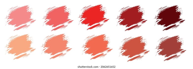 Vector make up, lipstick or paint palette hand drawn style template. Isolated on white background. Lipstick colors collection palette template can be changed to the colors code of your products.