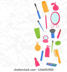 Vector makeup beauty cosmetic background template card