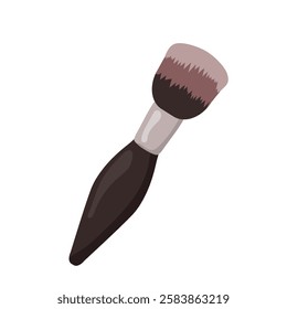 vector makeup brush on white isolated background. symbol of beauty, beauty industry, cosmetics, makeup.