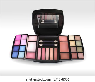vector make-up eyeshadows isolated on white background