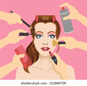 Vector makeup illustration