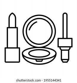Diseño de iconos de esquema de maquillaje de vectores
