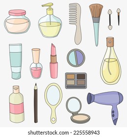 vector makeup products set. Cosmetics.