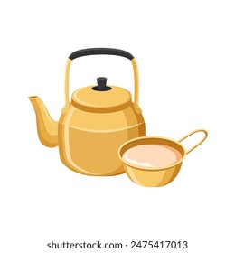 Vector of Makgeolli, Korean traditional alcoholic beverage. Korean rice wine.