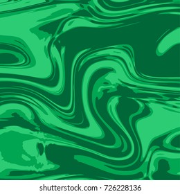 Vector Malachite Texture. Green Ink Marbling Paper Background. Elegant Luxury Backdrop. Liquid Paint Swirled Patterns. Japanese Suminagashi or Turkish Ebru Technique. Square format.