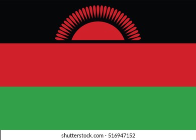 Bandera del vector Malawi, ilustración de la bandera de Malawi, imagen de la bandera de Malawi, imagen de la bandera de Malawi