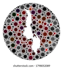 Collage de mapas del virus del coronavirus en Malaui vectorial. La infección ataca el territorio de cuarentena desde el exterior. Collage de mapas de Malawi diseñado con elementos de infección.