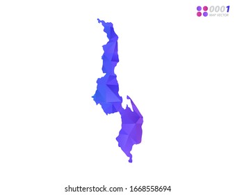 Mosaico de triángulo de polígono colorido de Malawi vector con fondo blanco. degradado de estilo.