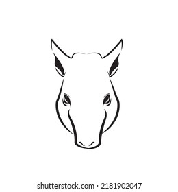 Vector of Malayan Tapir  on white background head Malayan Tapir logo. Isolated Malayan Tapir head Isolated on the white background.