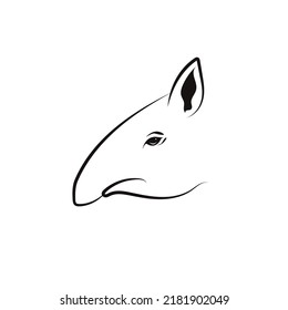 Vector of Malayan Tapir  on white background head Malayan Tapir logo. Isolated Malayan Tapir head Isolated on the white background.