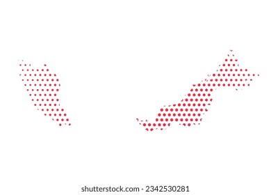 Vector Malaysia Dotted Map Illustration, kann für Geschäftsdesigns, Präsentationen oder alle geeigneten Designs verwendet werden.