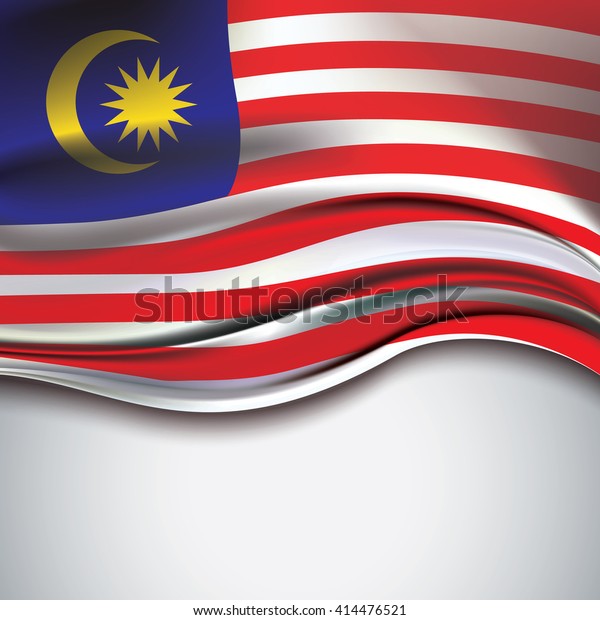 Vector Malaysia Flag Blowing Wind On Stock Vector Royalty Free 414476521