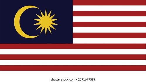 bandera de vector de Malasia para uso de diseñador gráfico