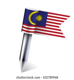 Vector Malaysia flag isolated on white. Eps10