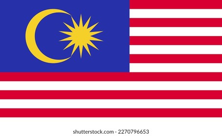 Vector MALAYSIA flag, official colours, illustration. EPS10. vector background of MALAYSIA flag, 
MALAYSIA Flag in circle