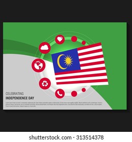 Vector Malaysia Independence Day Flyer template. Creative Brochure Title Page. National Day Leaflet design element. vector illustration