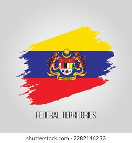 Estado de malasia vectorial Territorios federales y modelo de diseño de bandera ondulada vectorial de la región 