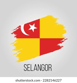 Modelo de diseño de la bandera vectorial malasia vectorial estado Selangor y región 