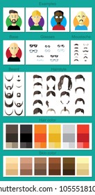 Vector male avatar creation set