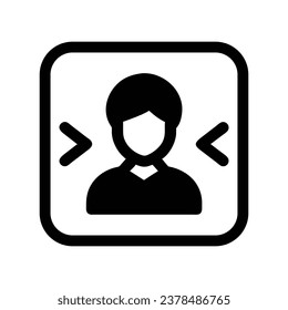 Vector male avatar icon in simple style isolated human symbol on white background