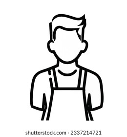 Vector de un Barista Masculino, Ilustración Vectora Simple para Conceptos de Café y Cafetería