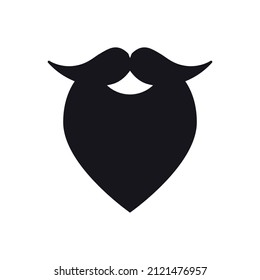 Vector male beard and mustache isolated on white background