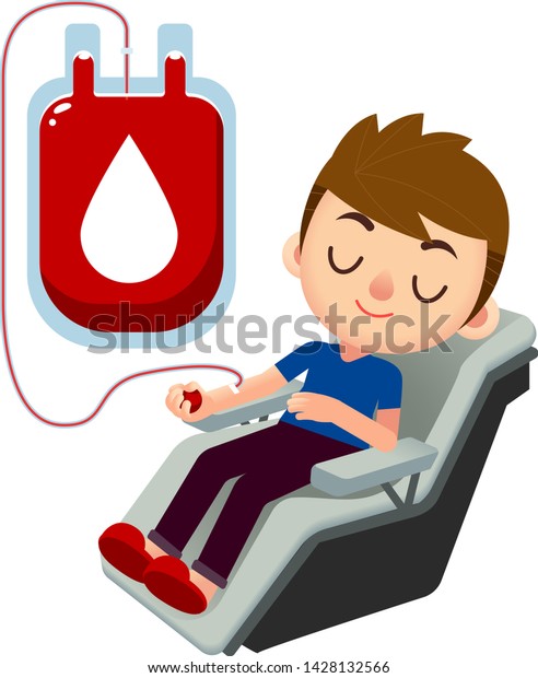 Vector Male Character Donating Blood Blood Stock Vector (Royalty Free ...