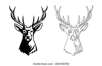 Vector de la cabeza de un ciervo macho
