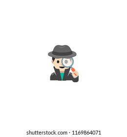 Vector Male Detective Flat Illustration