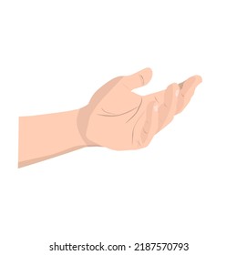 vector male extending his hand or hands looking up to receive something