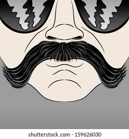 Vector. Male face.