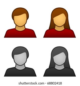 Vector Male Female Avatar Icons