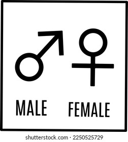 vector male and female gender symbol isolated on white background.