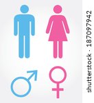 Vector male and female icon set