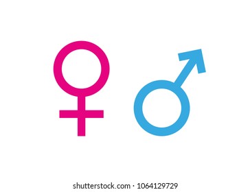 Vector male and female icon set. Gentleman and lady toilet sign. Man and woman user avatar. Flat design style