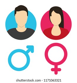 Vector Male And Female Icon Set