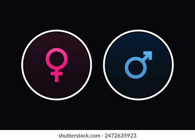 vector Male and female icon Set of two bright gender icons

