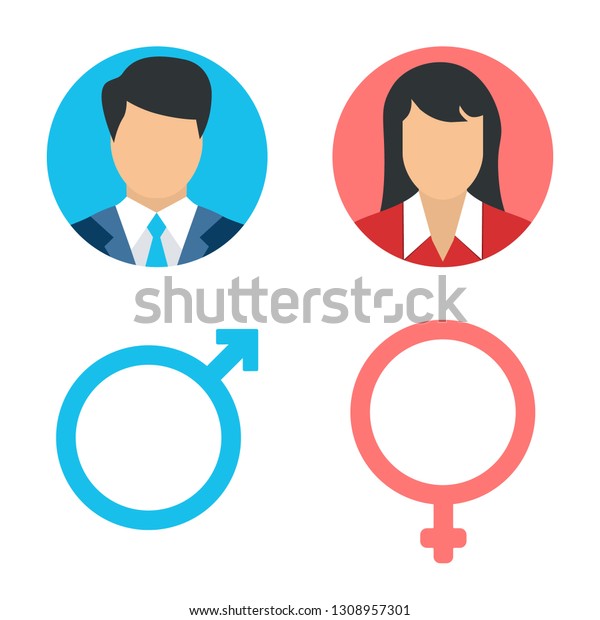 Vector Male Female Icon Set User Stock Vector Royalty