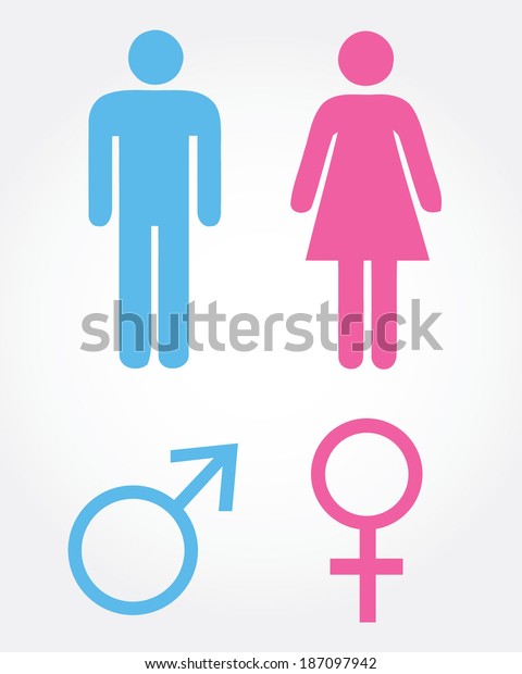 Vector male and female icon\
set